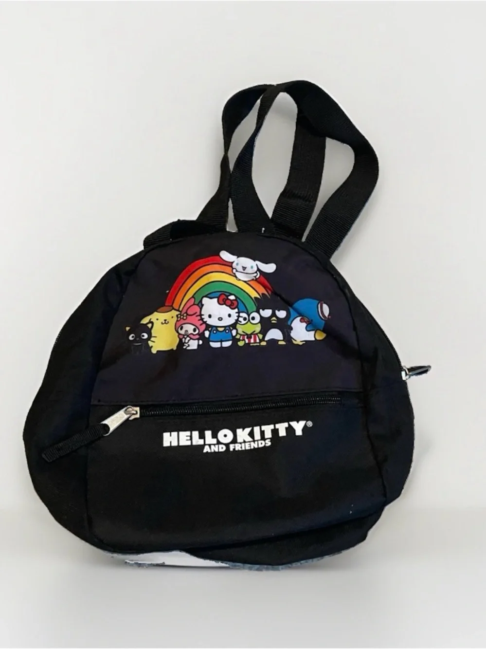 Hello Kitty Black Kids Mini Backpack with Rainbow Characters